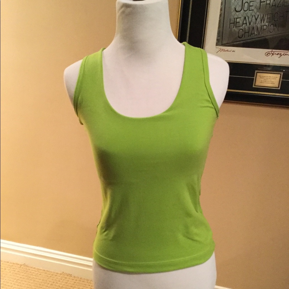Lime green stretchy racerback tank top
